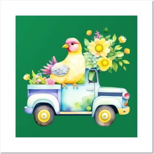 Chicken Farm Truck Posters and Art